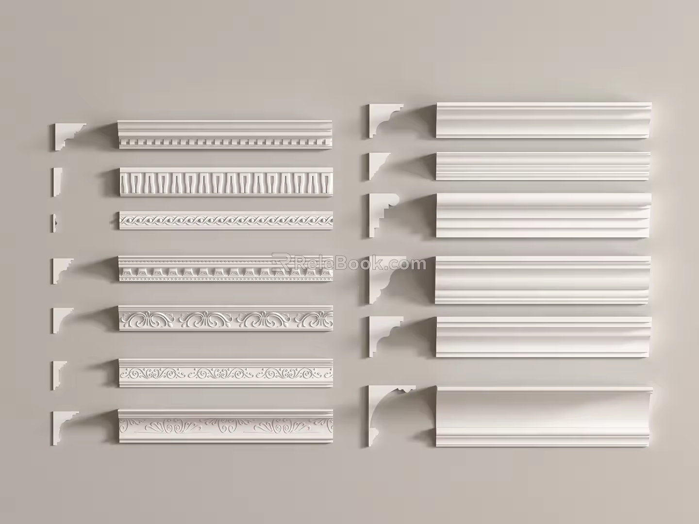 French Gypsum Line Top Corner Line 3d model