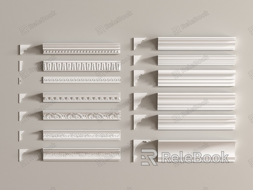 French Gypsum Line Top Corner Line model