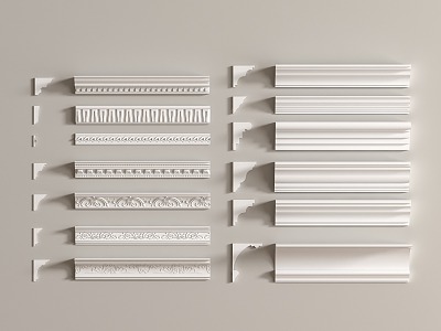 French Gypsum Line Top Corner Line model