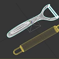 Modern Kitchen Tools Peeler and Bottle Opener with Black Handle and Silver Metal