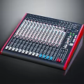 Professional Audio Mixing Console With Multiple Faders Knobs And Modern Red Black Frame