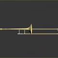 Shiny Golden Brass Trombone With Slide And Bell For Musical Performance