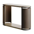 Modern Console Table Interior Design With Wooden Top And Metal Frame 3d model