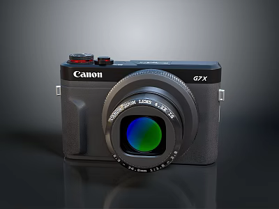 Canon G7X Digital Camera With High Quality Lens And Black Body Design 3d model