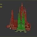 Detailed Architectural Model of Famous Landmark with Tall Spires and Intricate Design