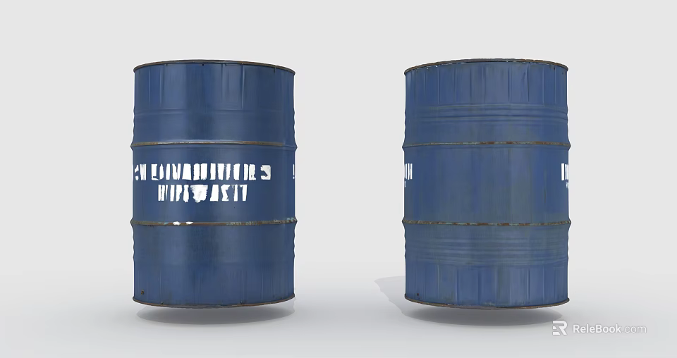 Hardware Tools Blue Metal Storage Drums Featuring Clearwater Unit 17 Markings 3d model