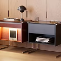 Middle-style bedside table side table 3d model