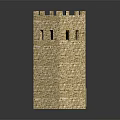 Square Stone Brick Tower Model With Battlements Small Windows And Textured Surface 3d model