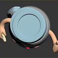 Cute Transparent Jar Game Character With Blue Lid Smiling Face Blush Cheeks And Sneakers