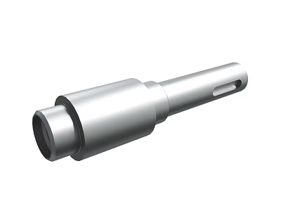 Silver Cylindrical Metal Shaft Component With Precision Machined Surface And Hole 3d model