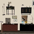 Middle Ancient Silent Wind Entrance Cabinet Side Cabinet End View Desk TV Cabinet Side Cabinet 3d model