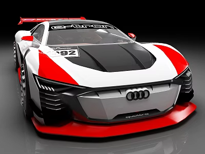 Sleek Audi Race Car With Red White Black Livery 192 Number And Aerodynamic Design 3d model