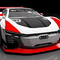 Sleek Audi Race Car With Red White Black Livery 192 Number And Aerodynamic Design
