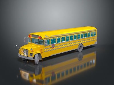 modern school bus school bus 3d model