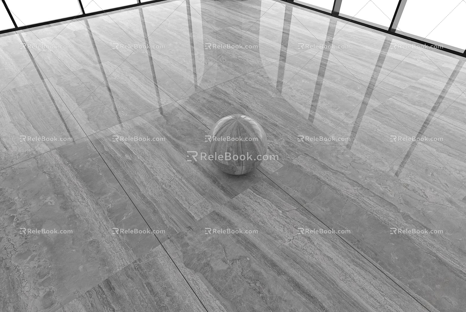 Marble Floor Tile Large Plate Tile Glazed Tile Grey Wood Grain Floor Tile Bright Tile 3d model