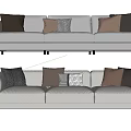 Modern Three-Seat Sofa Combination Sofa 3d model