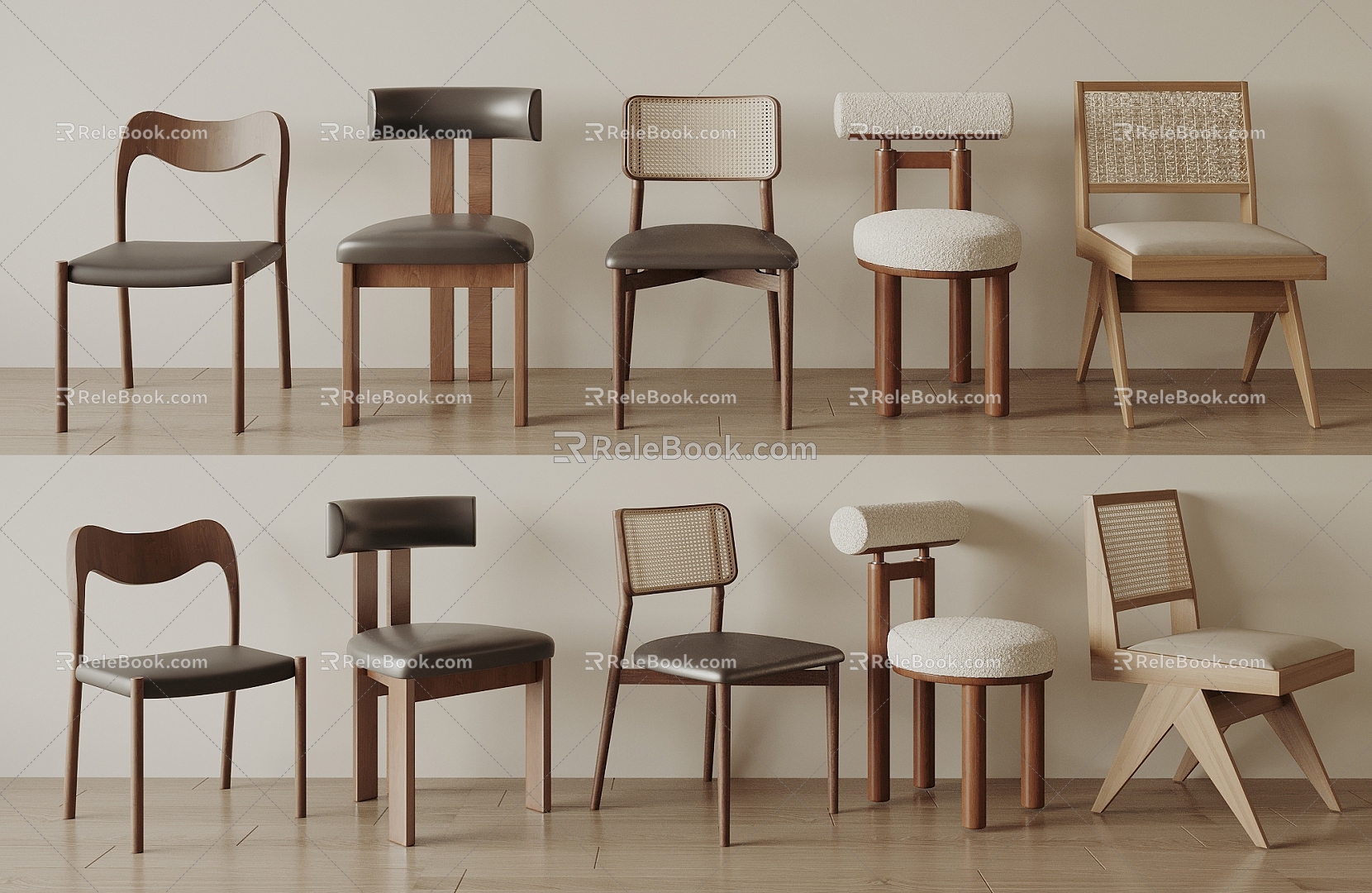 Quiet Ancient Style Dining Chair Single Chair 3d model