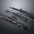 Modern Rifles Weapon 3D Model Design With Structural Details And Components