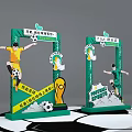 Fun Football Themed Check in Photo Spot With Soccer Players Trophy And Sports Elements
