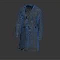 Long Light Gray Lapel Coat With Single Breasted Design On Dark Background 3d model