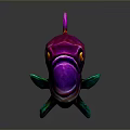 Colorful Aquatic Fish With Vibrant Purple Blue Green Scales And Artistic Design