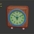 Vintage Square Wooden Tabletop Clock With Golden Frame And Classic Design
