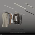 Clothes Hangers In Medieval Style With Droplight Hanging From Ceiling And Clothes