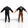 Men's Fashion Apparel With Black Outfit And Brown Pants Mannequin