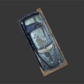 Vintage Blue Classic Car With Rusty Body And Retro Design Features