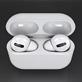 White Wireless Earbuds with Open Charging Case Modern Design and LED Indicator 3d model
