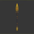 Decorative Ancient Style Spear With Yellow Spearhead Black Shaft And Gold Accents