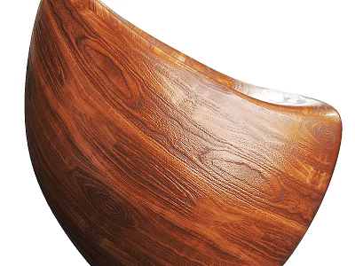 Modern Ergonomic Wooden Armchair With Curved Back And Natural Wood Grain Design 3d model