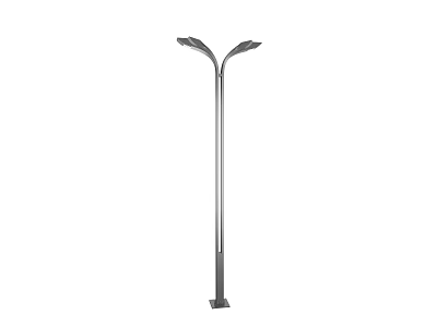 Modern Outdoor Street Light With Double Head And Metal Pole Design 3d model