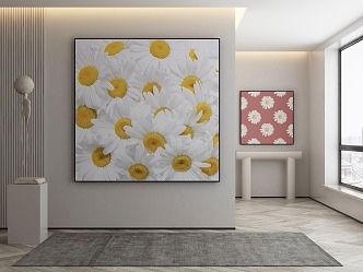 Modern plant painting decorative painting 3d model