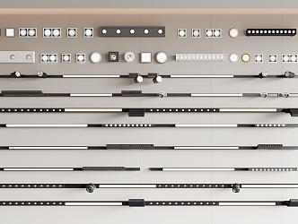 Modern spotlight downlight rail light 3d model