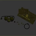 Tactical Weapon Military Equipment Set With Crates Cylinders Tools And Cables