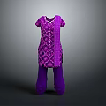 Stylish Purple Kids Clothing Set with Patterned Top and Pants for Daily Use
