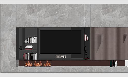 Marble TV background wall Modern TV background wall 3d model