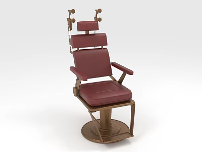 Red Leather Massage Chair With Ergonomic Design Adjustable Headrest And Metal Frame 3d model
