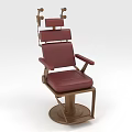 Red Leather Massage Chair With Ergonomic Design Adjustable Headrest And Metal Frame