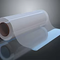Clear Transparent Plastic Film Roll With Unfolded Sheet And Glossy Reflective Surface