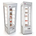 Upright Glass Door Commercial Refrigerated Display Cabinets With Multiple Shelves For Food Items