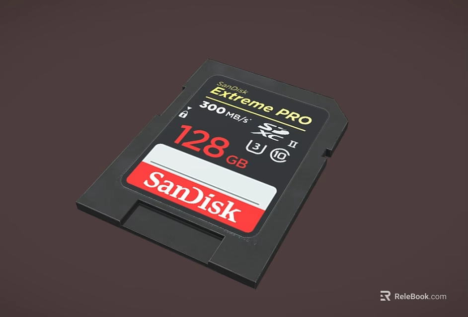 SanDisk Extreme PRO SD Card 128GB 900 MB/s High Speed Storage Solution 3d model 