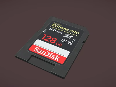 SanDisk Extreme PRO SD Card 128GB 900 MB/s High Speed Storage Solution 3d model