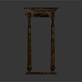 Vintage Wooden Console Table With Textured Top Surface And Lower Storage Shelf