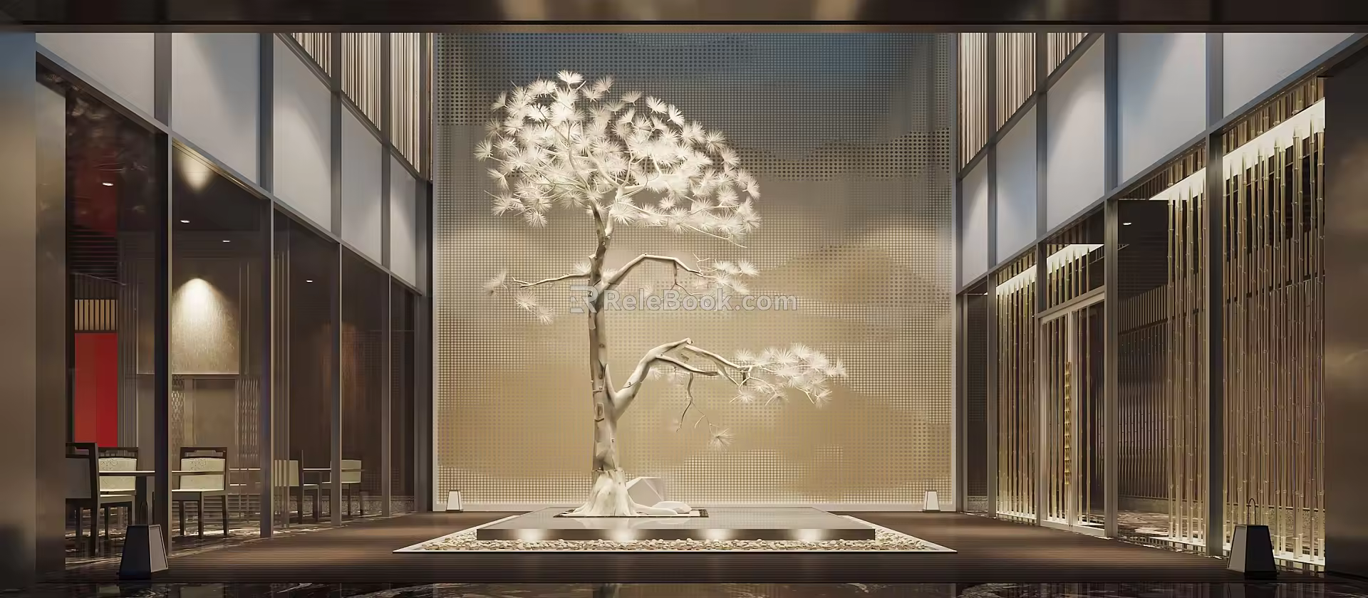 Japanese style aisle view 3d model
