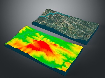 Geography, topography, mountain shape, ridge, ridge, valley, mountain range, canyon, geomorphology, mountain peak, mountain body 3d model