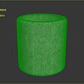 Gray Cylindrical Stone Container Featuring Textured Surface And Smooth Base For Home Decorative 3d model
