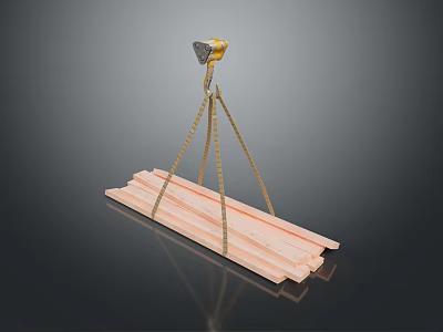 Wooden Planks And Stone Material Handling With Tripod Hoist For Construction 3d model