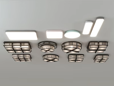 New Chinese ceiling lamp 3d model